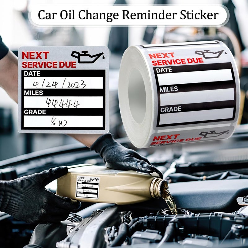 GUEER for Oil Change Stickers Vinyl 300 Pcs 2”x 2” Service Black Stickers, Easy to Write on, Easy to Peel with No Residue (Red) - Image 5